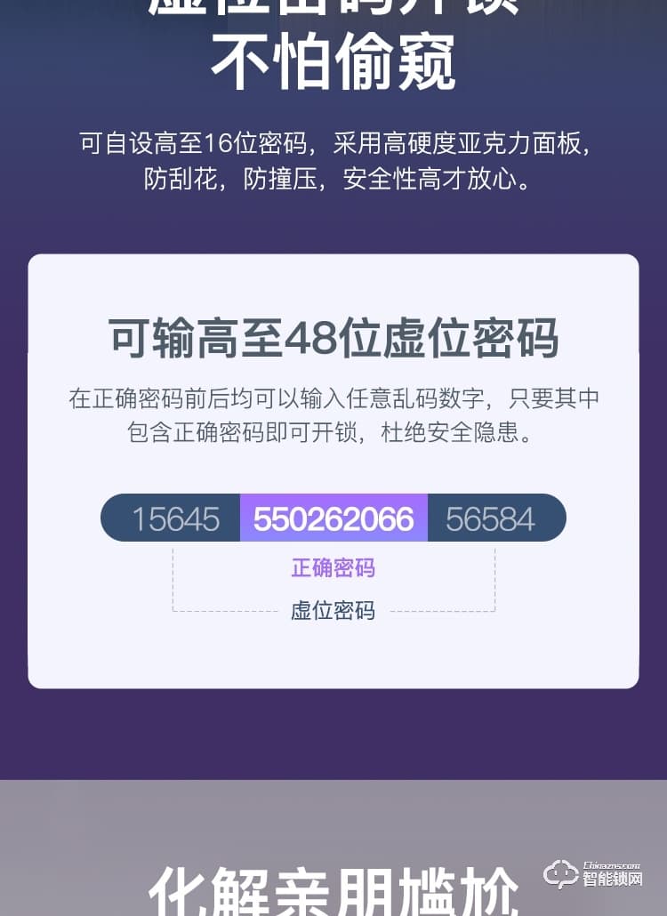 典匠智能锁 D6032家用防盗门滑盖智能锁电子锁密码锁
