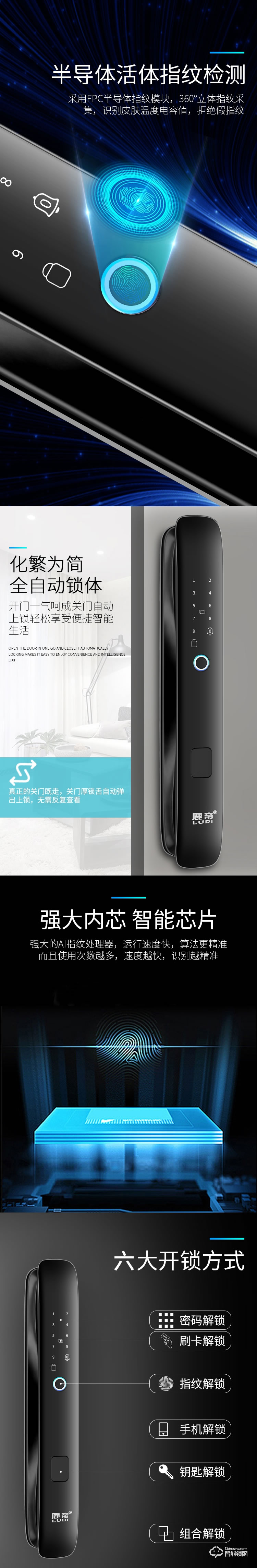 鹿帝智能锁 LD尊享版全自动智能门锁